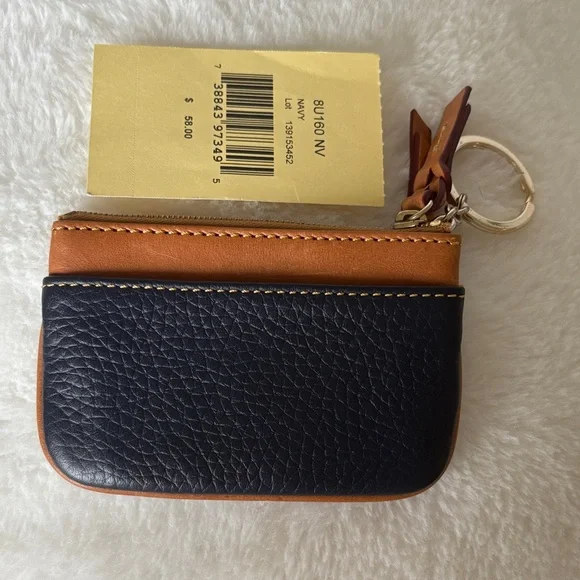 Dooney & Bourke Navy Blue & Tan Leather Key Holder. NWT - Picture 3 of 10